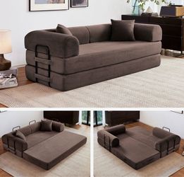 Brown Boneless Cloud Sofa Bed – Convertible Folding Couch