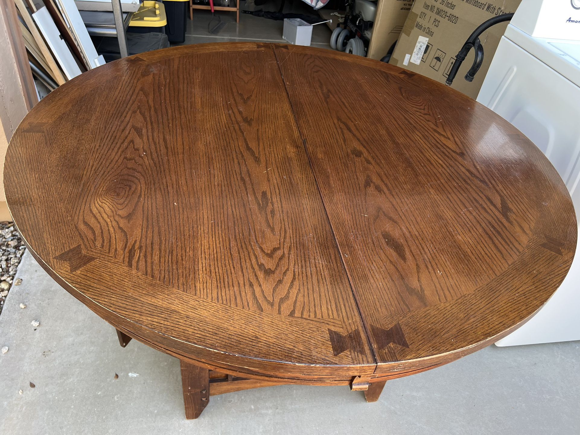 Round Wood Table With 4 Chairs- $200