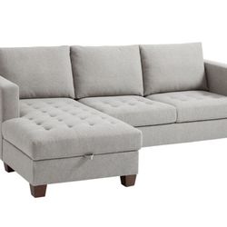 Gray Trudeau Sectional Sofa with Storage