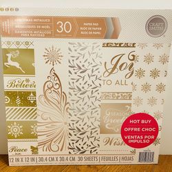 Craft Smith Christmas Metallic Scrapbook Paper