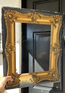 Vintage Wall Art Carved Hanging Orange French Old Antique Gallery Frame