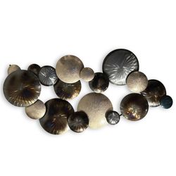 Modern Contemporary Abstract Welded Circle Metal Hanging Wall Art 