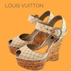 Louis Vuitton Wedge Platform Sandals – Size US 8