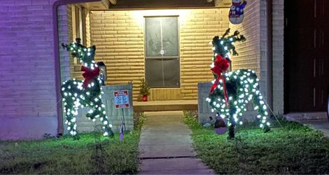 Lighted Christmas Reindeer Yard Decorations Set of 2