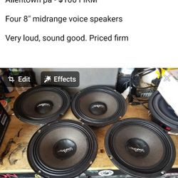 4 Skar Audio 8" Voice Speakers