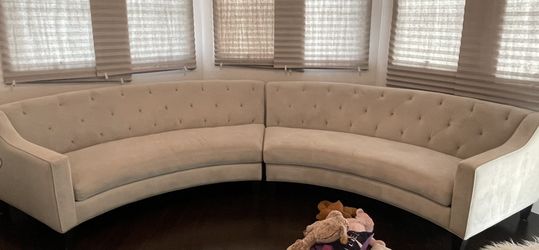 Velvet Loveseat Curve Sofa Double