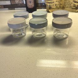 Set Of 6 Keababies  Glass Food Jars 