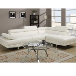 Gorgeous White Colored 2 piece Sectional Set