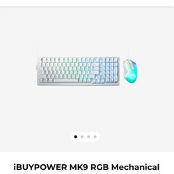 İBUYPOWER MK9 RGB Mechanical Gaming Keyboard and Mouse Combo - White, Tactile Brown Switches