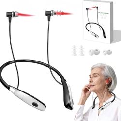 Red Light Therapy for Ears & Nose, 2-in-1 Infrared Red Light Nasal Device with 3 Modes, Portable Lightweight Neck-Wearable Red Light Device, Auto Time