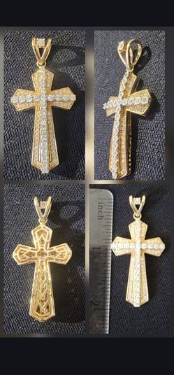 Gold-Tone Cross Pendant with 1cwt diamonds