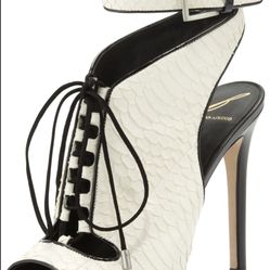 B Brian Atwood Lodosa Lace-Up Snake Sandal Bootie Shoe 