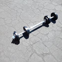 50 Lbs 2-25lbs Pair Adjustable Cast Iron Dumbbells
