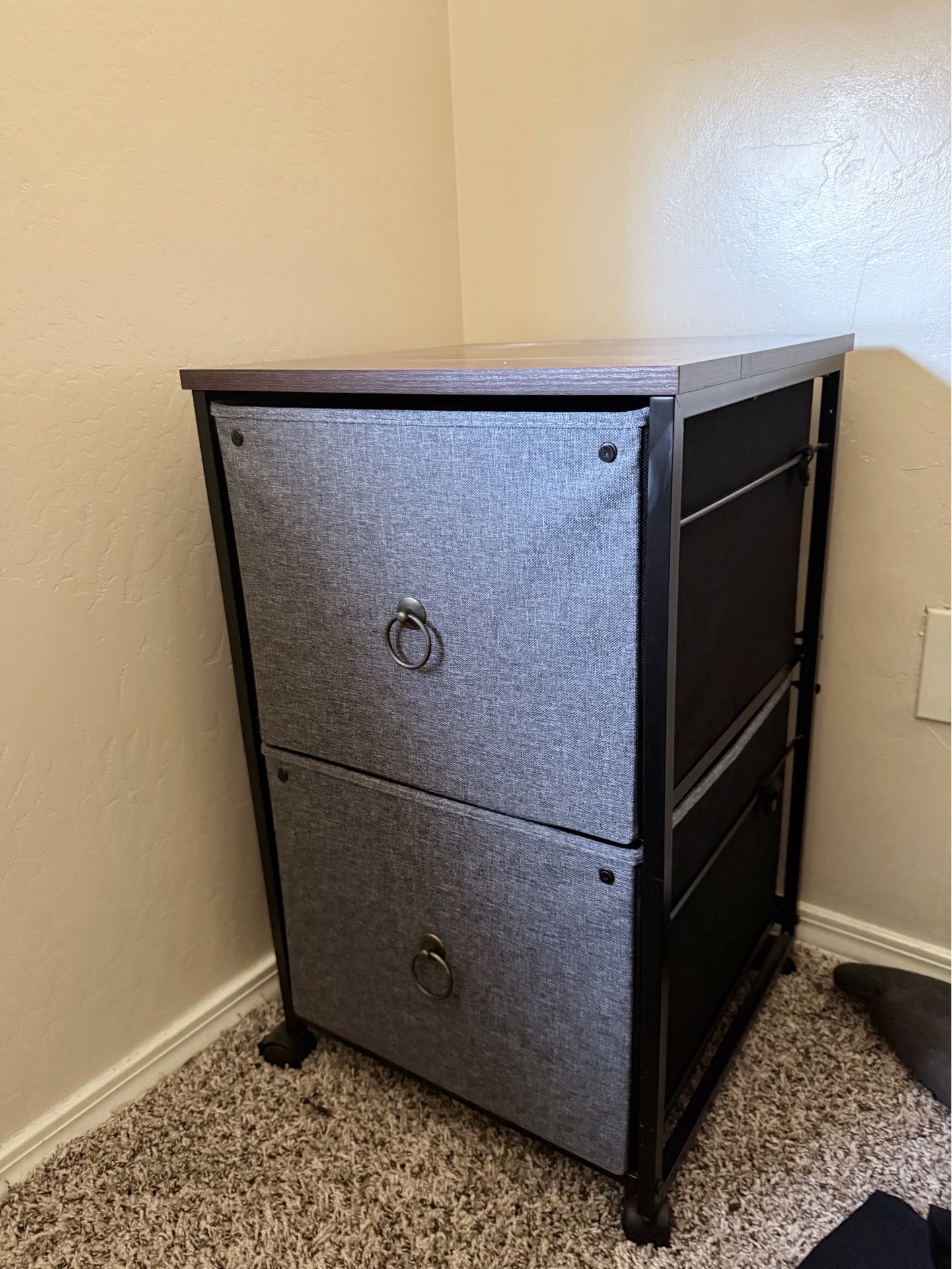 Filing Cabinet with Fabric Drawers
