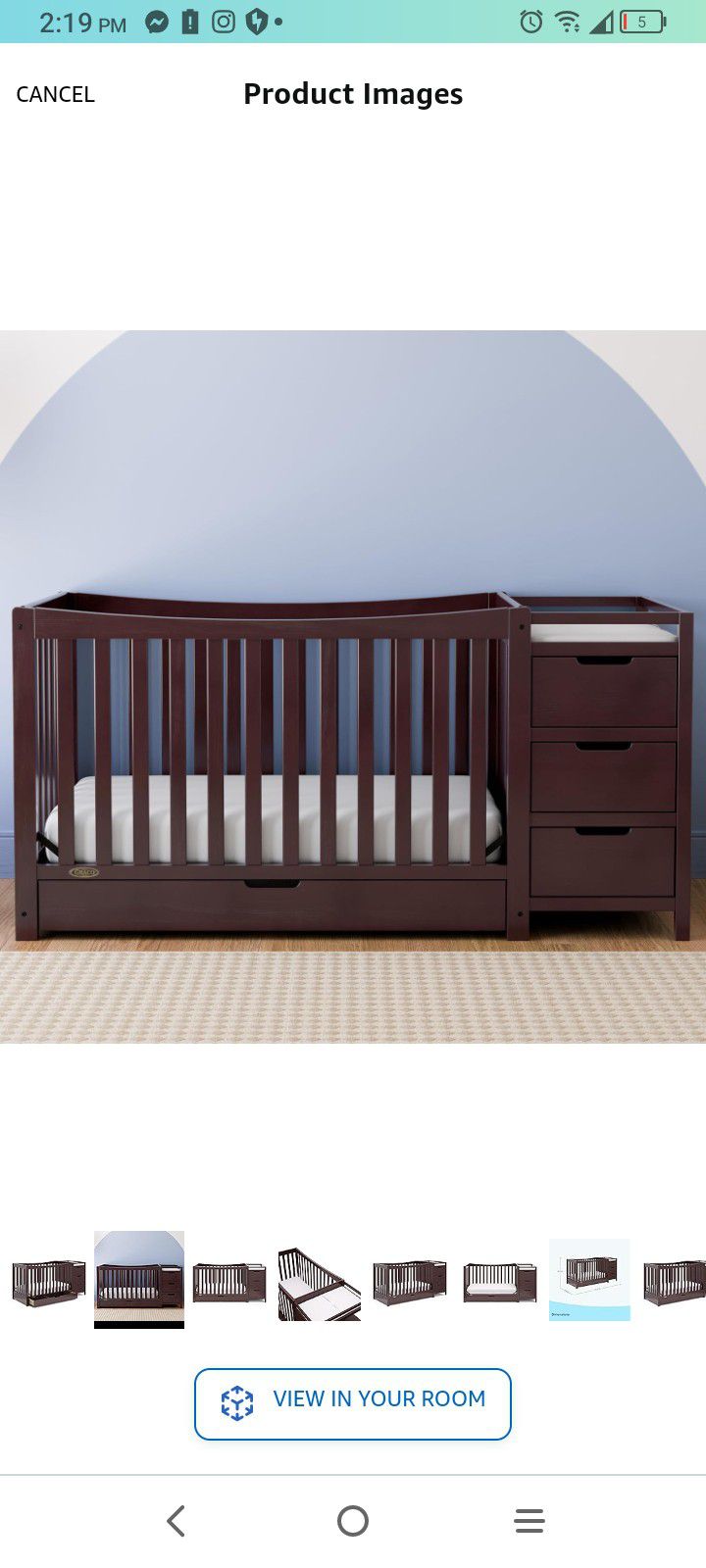 4 In 1 Graco Convertible Crib With Changing Table