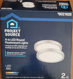 Project Source 11inch LED Round Flushmouht Lights Brushed Nickel Finish Lowes