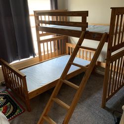 Wooden bunk beds