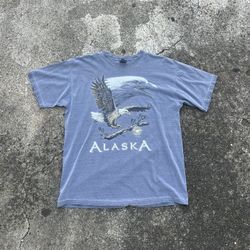 Vintage Alaska Bald Eagle Size L T-Shirt Reservation Conservation Nature Y2K