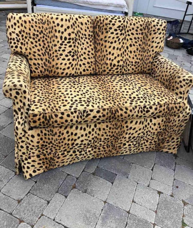 Vintage leopard print loveseat/sofa/chair