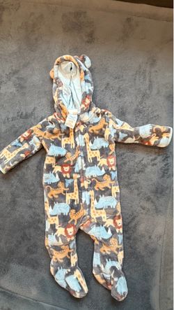 Baby Fleece Hooded Footed Romper