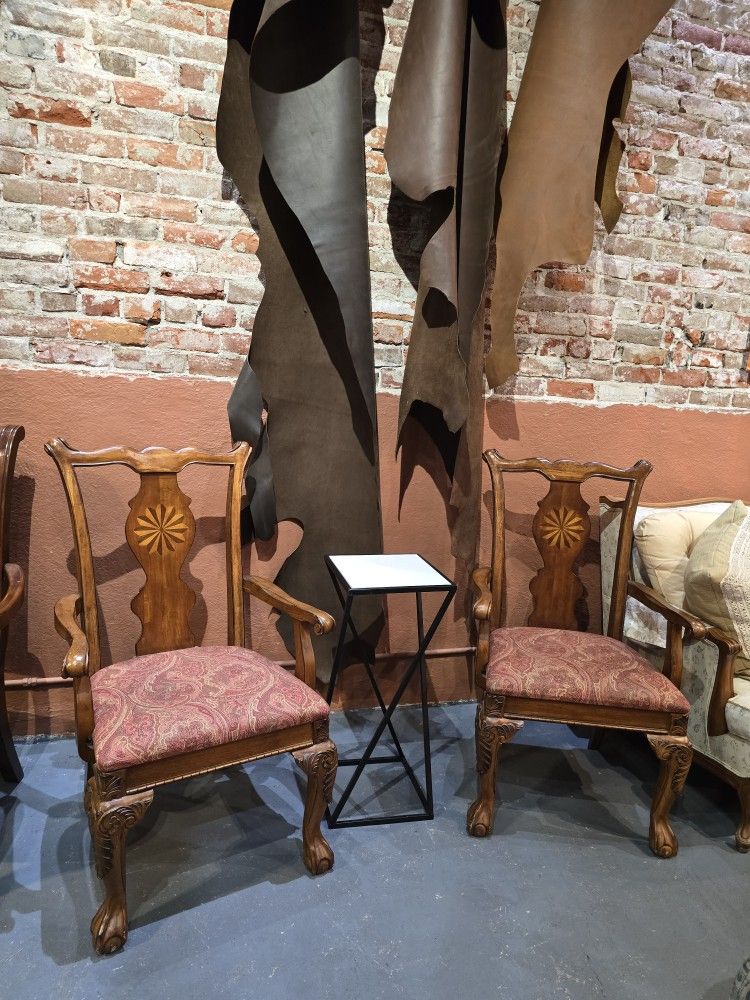 Vintage Hand Carved Arm Rest Chairs