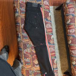 Skinny Black and Red Jeans