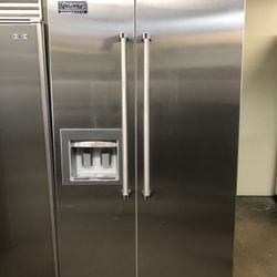 Viking 42” Stainless Steel Side By Side Built In Refrigerator 