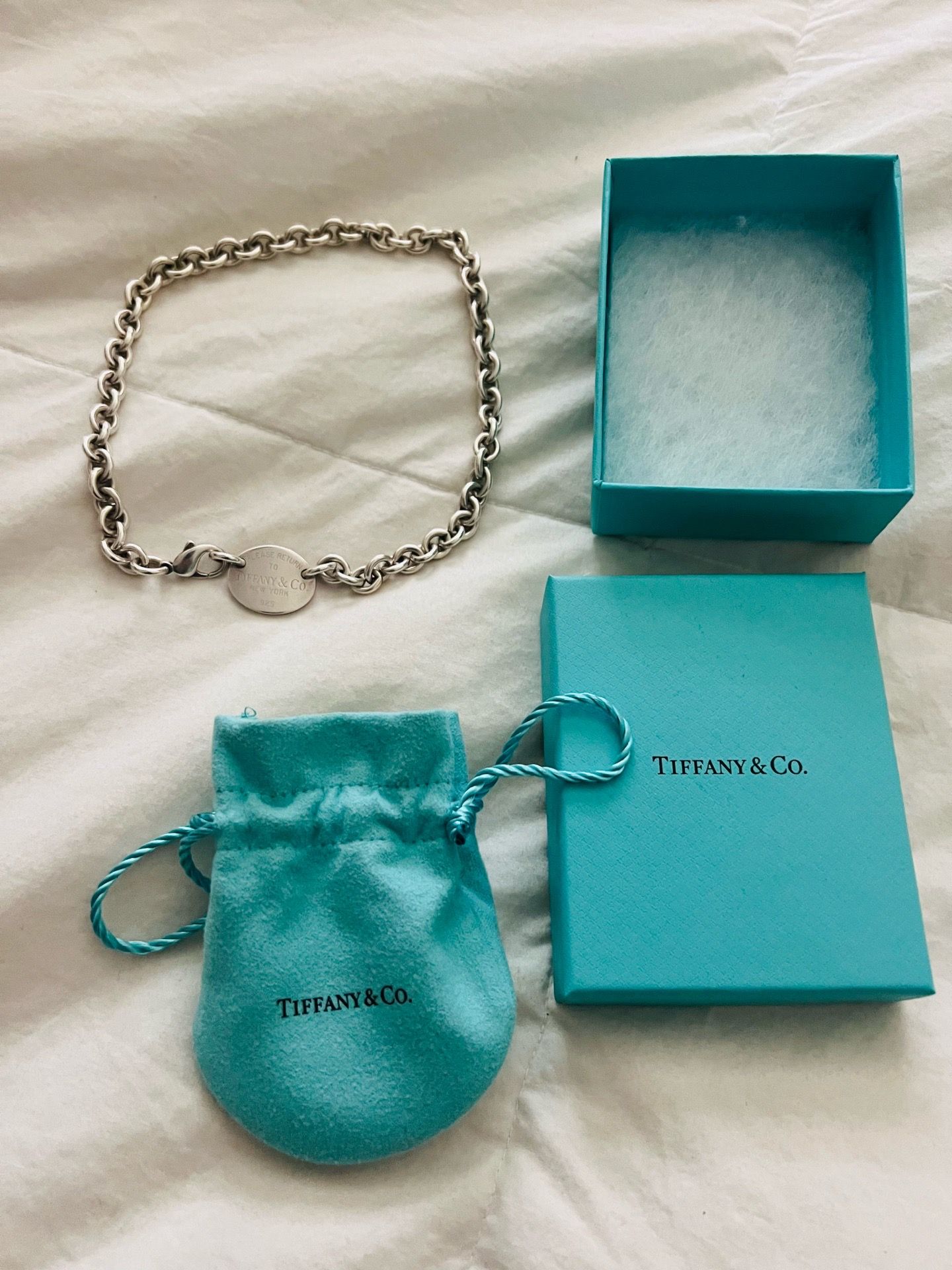 Authentic Tiffany Oval Tag Necklace