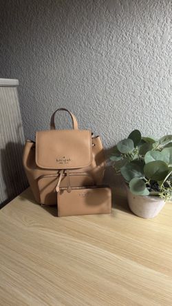 Kate Spade Leather Backpack & Matching Wallet