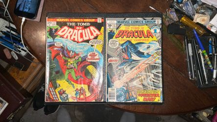 The Tomb Of Dracula  Lord Of Vampires.  Vintage Marvel Comic Books.  Issues #12 and #57 1973 And 1977
