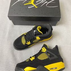 New in box Air Jordan 4 Black Yellow Electric Mother Unisex 