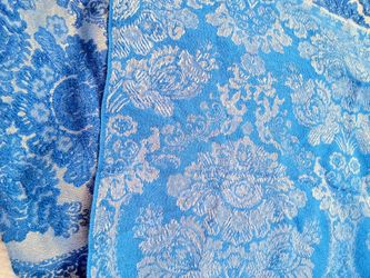 2 Yards Vintage jacquard Blue Fabric