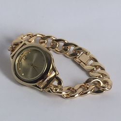 GOLD TONE CHAIN WRIST WATCH