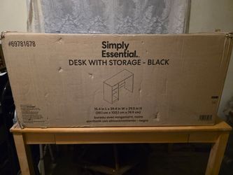 Simply Essential Desk with Storage - Black (New in Box)