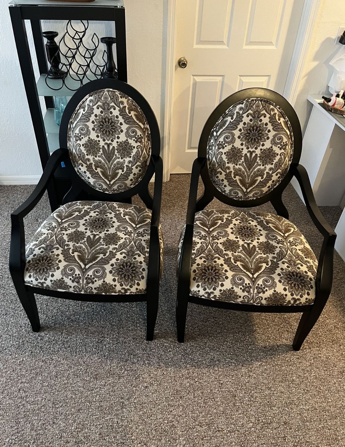 Damask French inspired Accent Armchairs