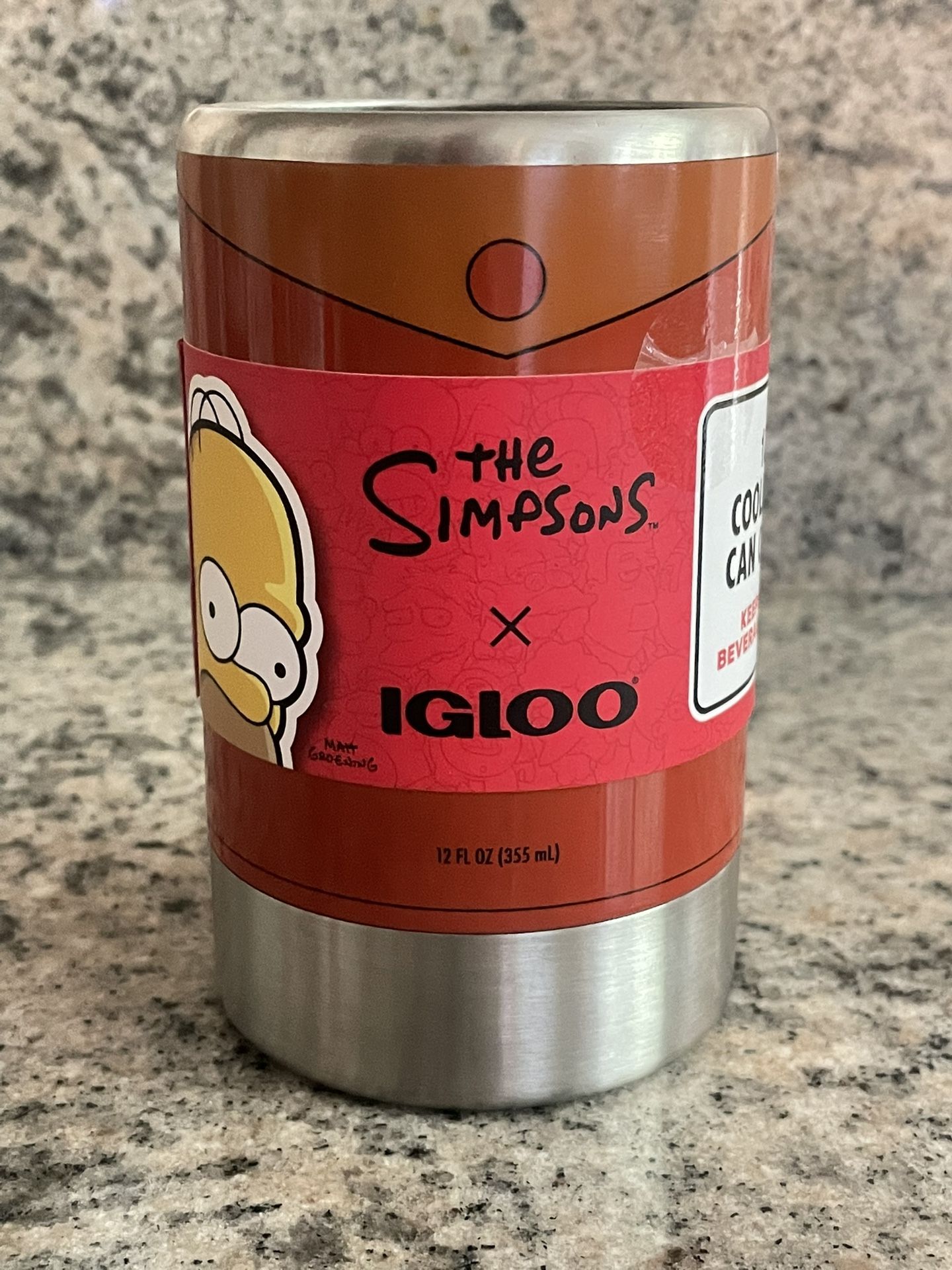 Simpsons Duff Beer IGLOO Stainless Steel Koozie