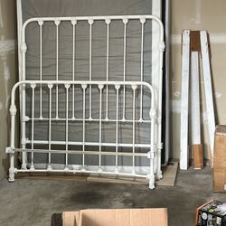 Antique Iron Bed Frame & Mattress 