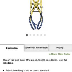 Harness w: life lock hooks,