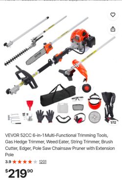 VEVOR 52CC 6-in-1 Multi-Tool Trimmer Set