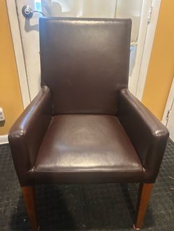 Grayson arm chairs brown leather