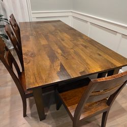 Crate and Barrel Basque dining table set plus 5 chairs and bench. Retails $3500!!