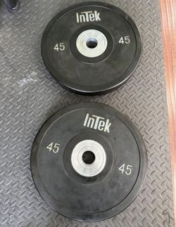2 x 45lb Intek plates”