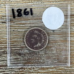 1861 Indian Head Penny Coin 