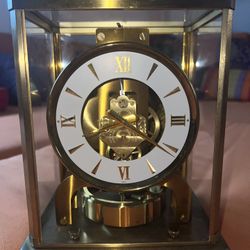 Le Coultre Brass Mantle Clock -Vintage-antique