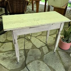 Vintage Distressed White Table/ Desk/ Vanity