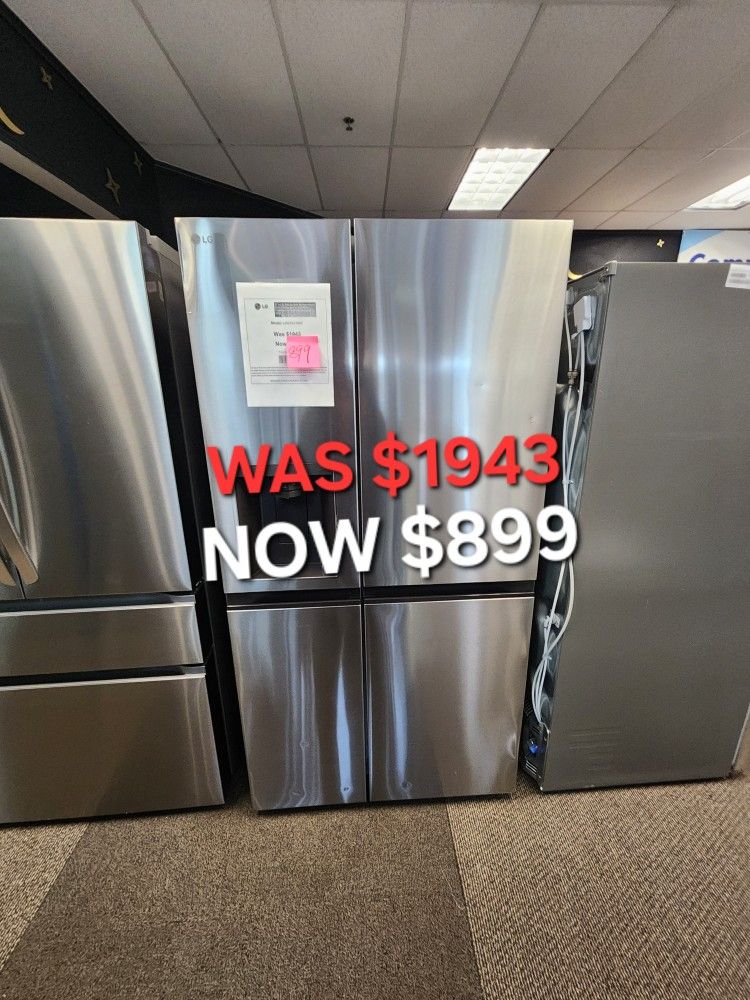 27 Cu. Ft. Side By Side Refrigerator W/Door Cooling System Ice And Water Dispenser And Crafted Ice