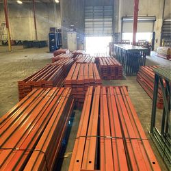 Used beams teardrop pallet racks