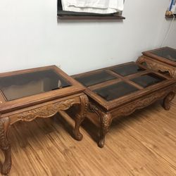 Vintage Dining Room Set - Wood & Glass