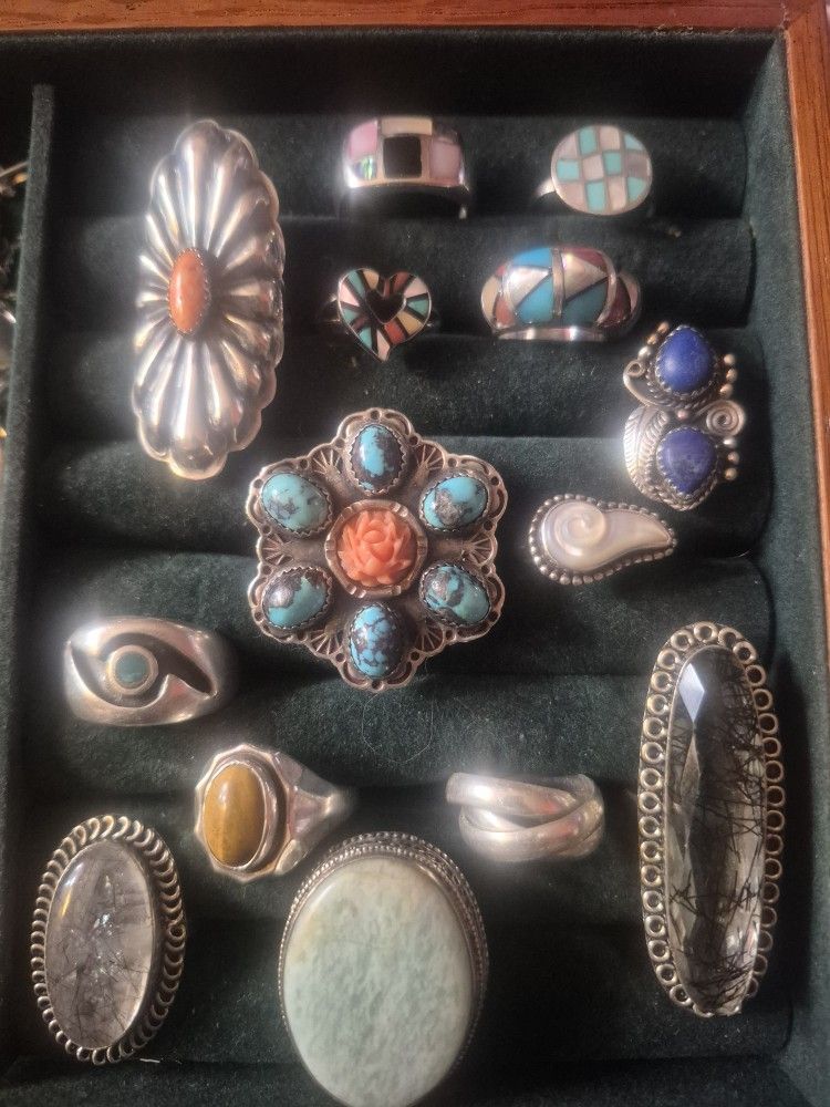 Sterling Silver And Semiprecious Stone Rings