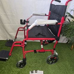 Medline Ultra Lightweight Transport Wheelchair for Adults, Foldable, Silla De Ruedas